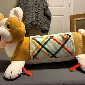 Fisher Price Plush Puppy Tummy Time Pillow Baby Support Toy w/ Crinkle Tabs